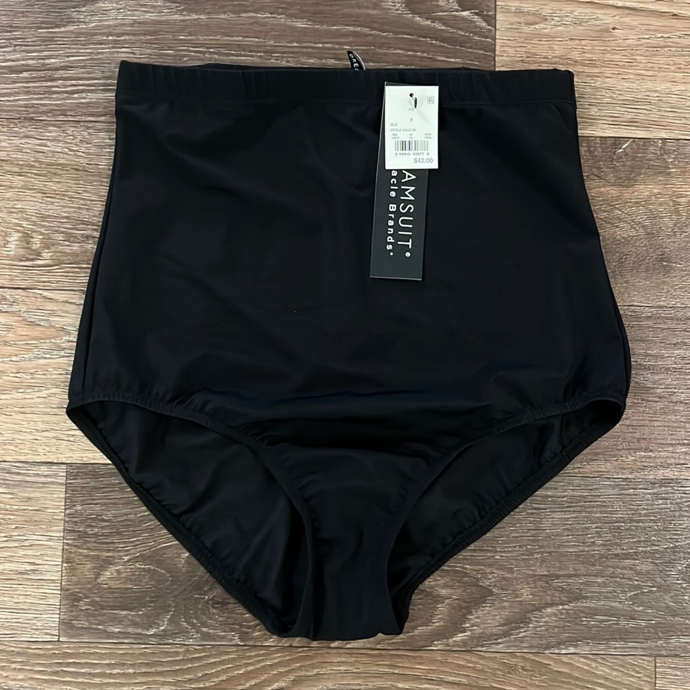 Solid High Waisted Bikini Bottom size 8 Magic Dreamsuit Miracle Brands s…